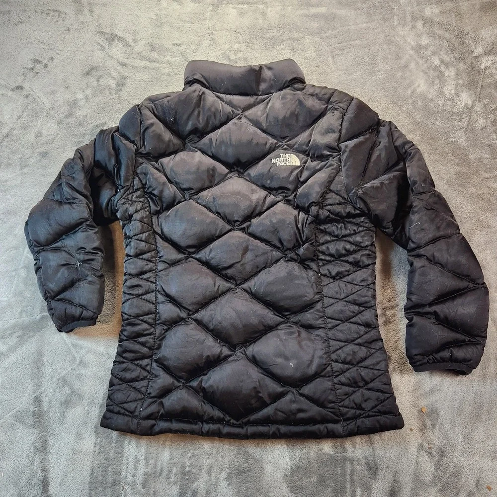 The North Face Jacket Girls Large Black Aconcagua 550 Down Puffer Quilted